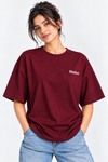 Women’s Burgundy Floral Oversized Tee