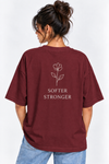 Women’s Burgundy Floral Oversized Tee