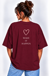 Women’s Burgundy Heart Oversized Tee
