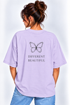 Women’s Lavender Butterfly Graphic Oversized Tee