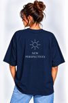 Women’s Navy Sun Graphic Oversized Tee
