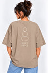 Women’s Mocha Beige Graphic Oversized Tee