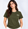 Women’s Olive Green Crew Neck Circle Line Art Tee