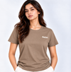 Women’s Taupe Crew Neck Plain Tee