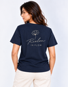 Women’s Navy Blue Crew Neck In Flow Tee