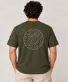Men’s Olive Green Crew Neck Wave Tee