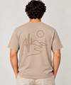 Men’s Beige Crew Neck Desert Line Art Tee