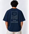 Men’s Oversized Navy Blue Printed T-Shirt