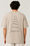 Men’s Taupe Abstract Line Oversized Tee