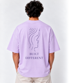 Men’s Oversized Lavender Printed T-Shirt