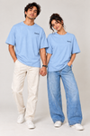 Light Blue Ride Waves Couple T-Shirt
