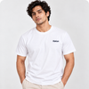 Men’s White Crew Neck Leaf Line Art Tee