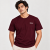 Men’s Maroon Crew Neck Leaf Line Art Tee