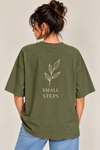 Women’s Olive Green Botanical Oversized Tee
