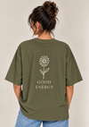 Women’s Olive Green Floral Oversized Tee