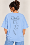 Women’s Sky Blue Bow Line Art Tee