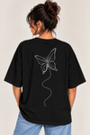 Women’s Black Floral Line Art Tee