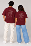Burgundy Stronger & Kinder Couple T-Shirts