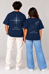 Navy Blue New Horizons Couple T-Shirts