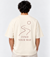 Men’s Oversized Cream Printed T-Shirt